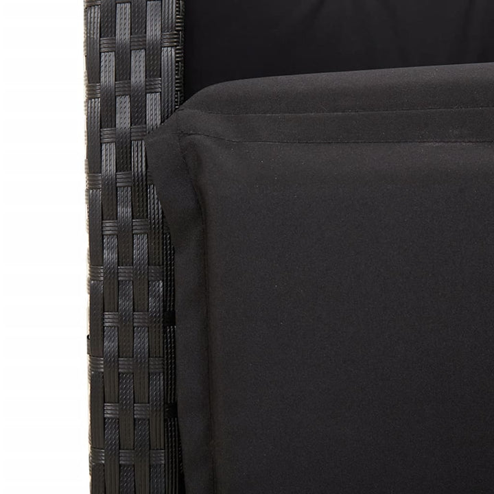 Set Mobilier De Grădină Cu Perne, 5 Piese, Negru, Poliratan
