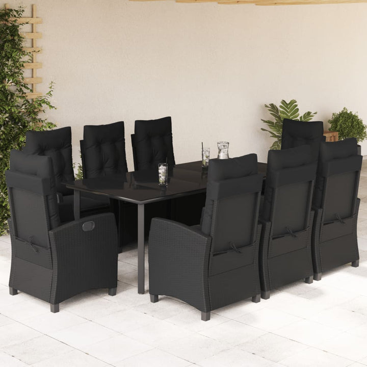 Set Mobilier De Grădină Cu Perne, 5 Piese, Negru, Poliratan