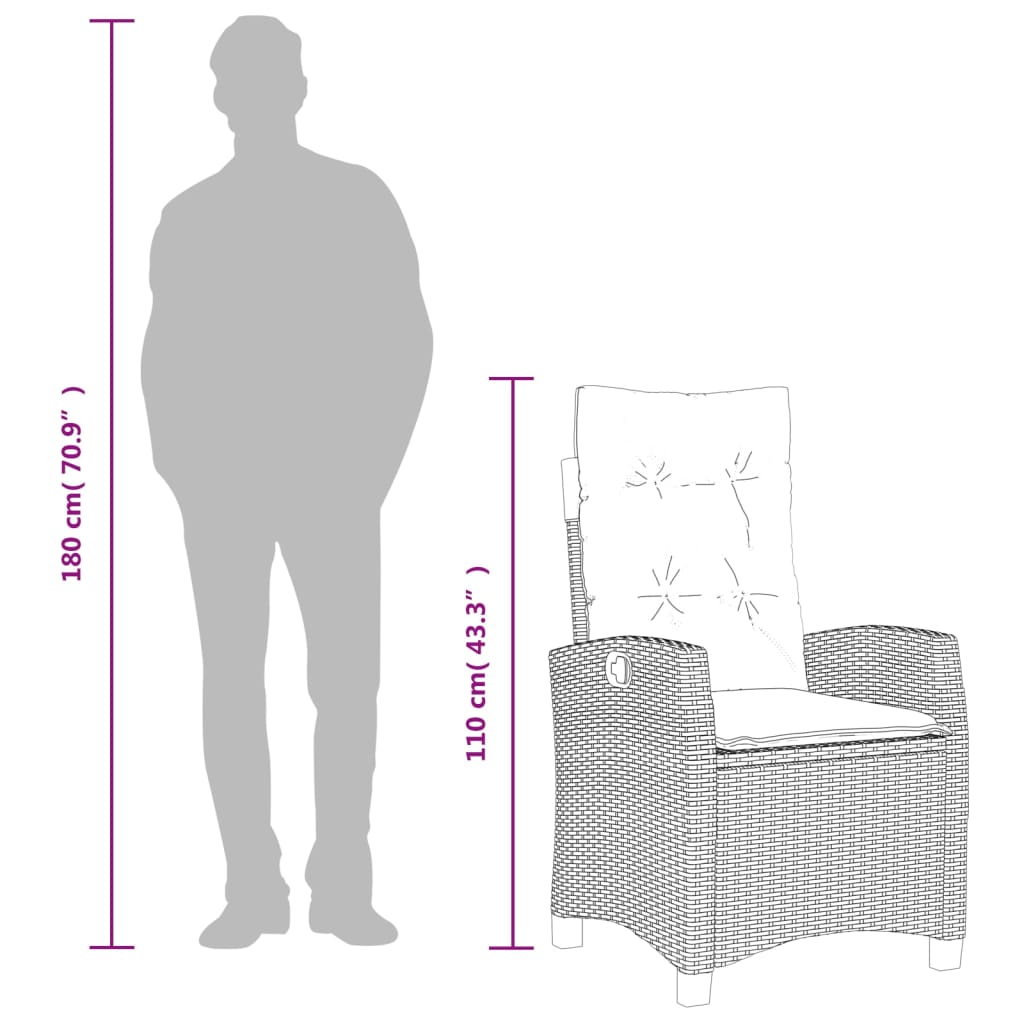 Set Mobilier De Grădină, 5 Piese, Cu Perne, Maro, Poliratan