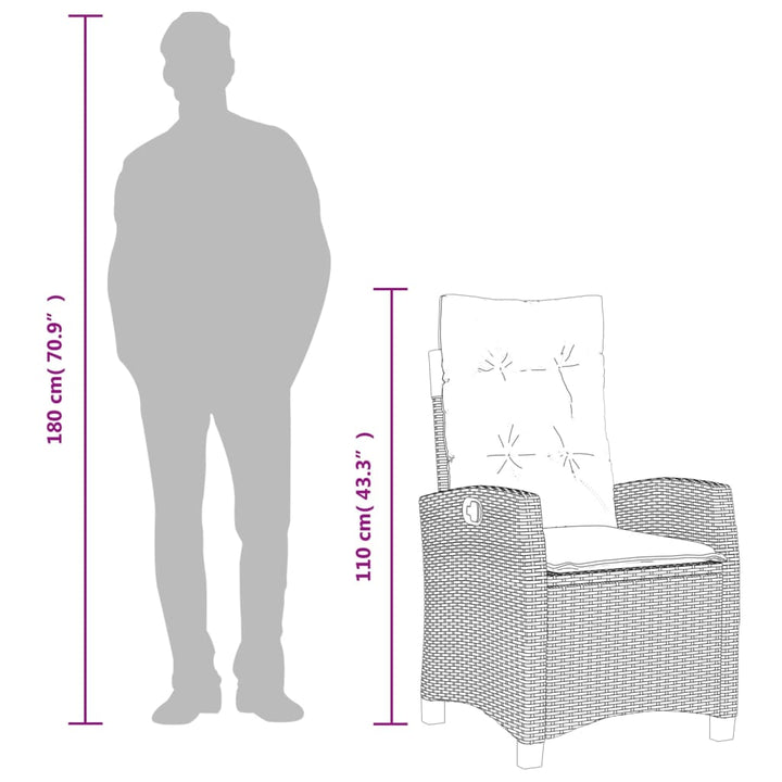 Set Mobilier De Grădină, 5 Piese, Cu Perne, Maro, Poliratan
