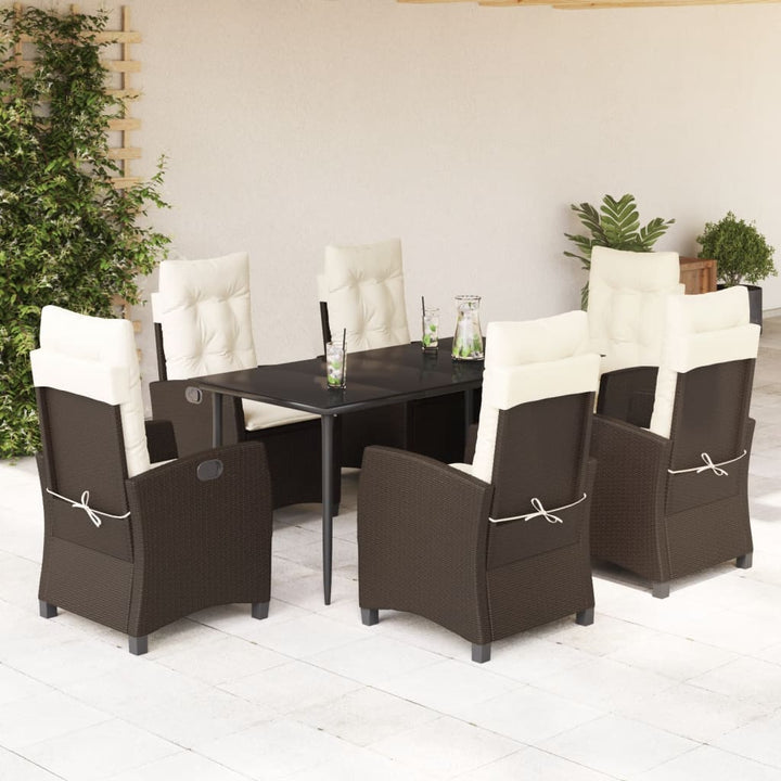 Set Mobilier De Grădină, 5 Piese, Cu Perne, Maro, Poliratan