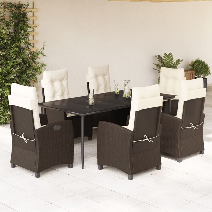Set Mobilier De Grădină, 5 Piese, Cu Perne, Maro, Poliratan