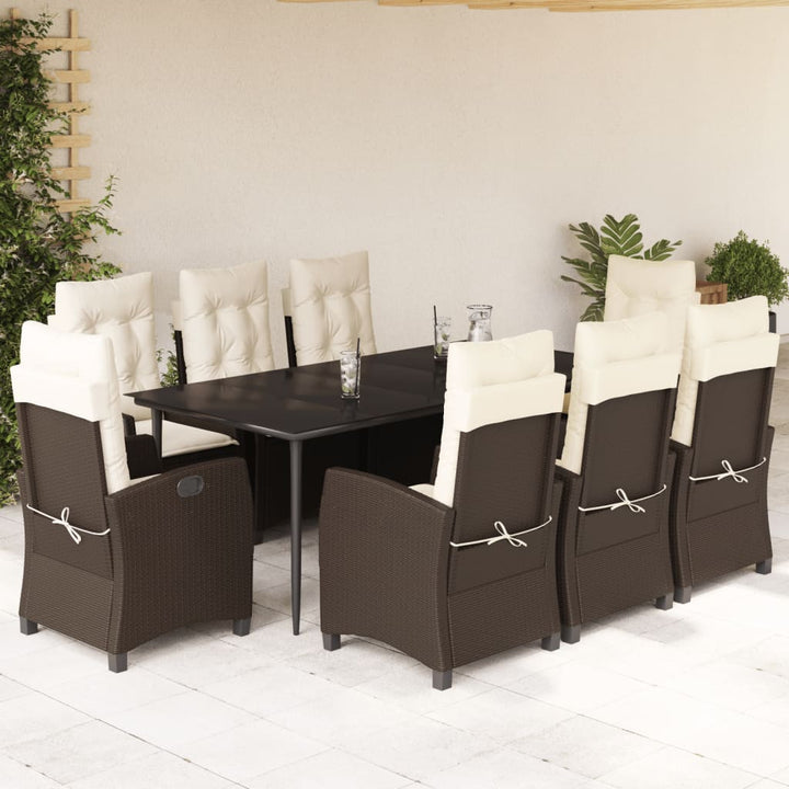 Set Mobilier De Grădină, 5 Piese, Cu Perne, Maro, Poliratan