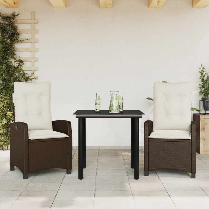 Set Mobilier De Grădină Cu Perne, 7 Piese, Maro, Poliratan