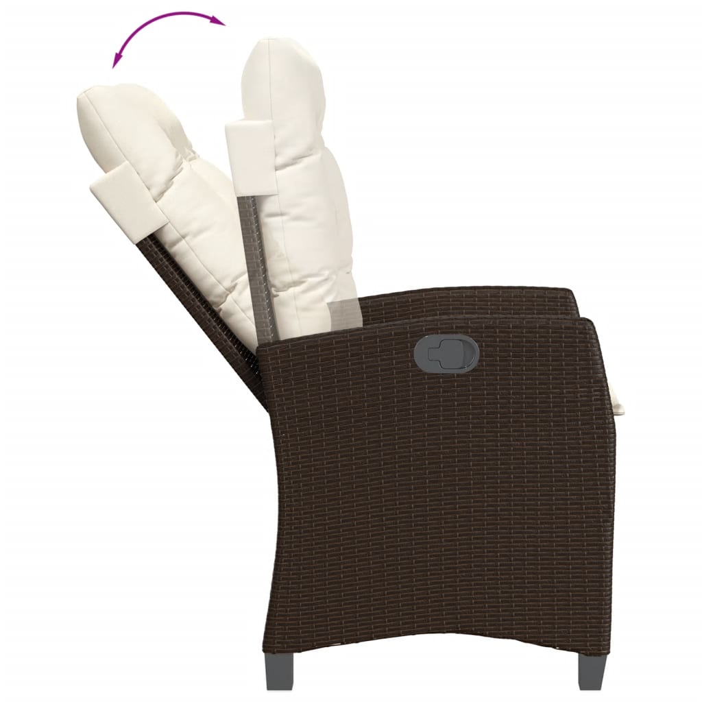 Set Mobilier De Grădină Cu Perne, 7 Piese, Maro, Poliratan