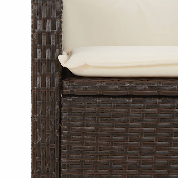 Set Mobilier De Grădină Cu Perne, 7 Piese, Maro, Poliratan