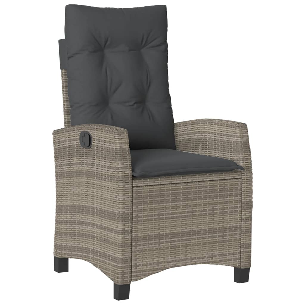 Set Mobilier De Grădină Cu Perne, 3 Piese, Gri, Poliratan