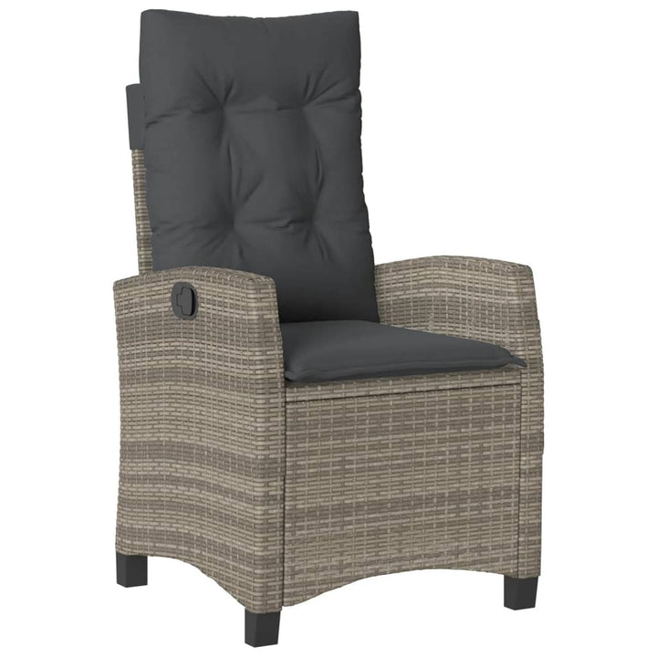 Set Mobilier De Grădină Cu Perne, 3 Piese, Gri, Poliratan