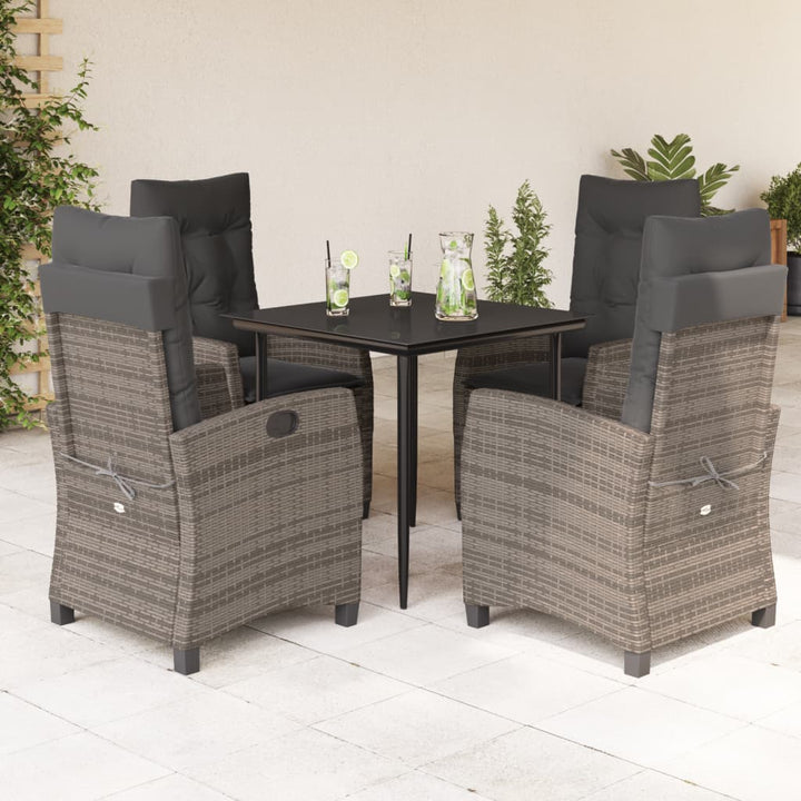 Set Mobilier De Grădină Cu Perne, 3 Piese, Gri, Poliratan
