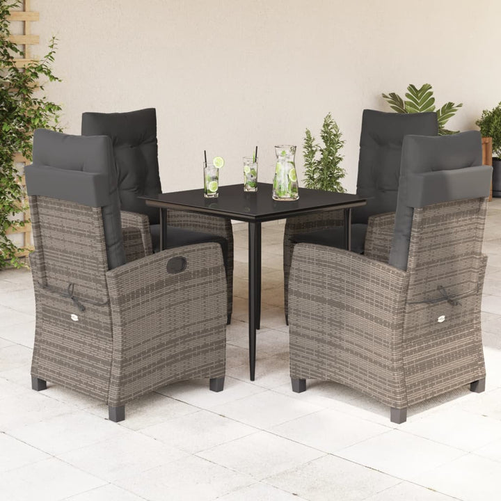 Set Mobilier De Grădină Cu Perne, 3 Piese, Gri, Poliratan
