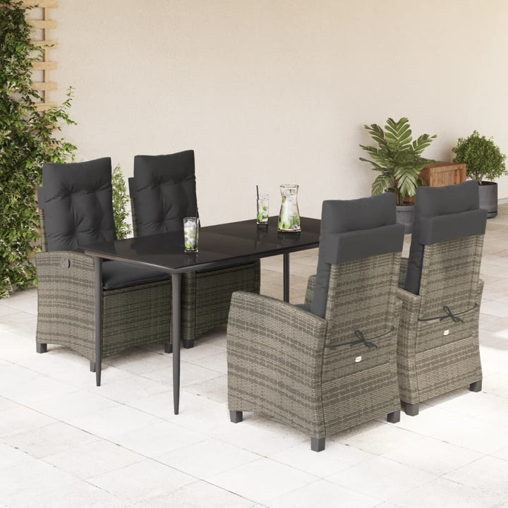 Set Mobilier De Grădină Cu Perne, 3 Piese, Gri, Poliratan