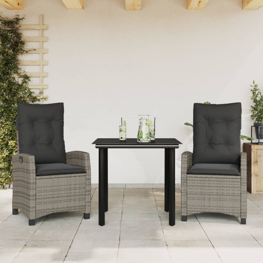 Set Mobilier De Grădină Cu Perne, 5 Piese, Gri, Poliratan