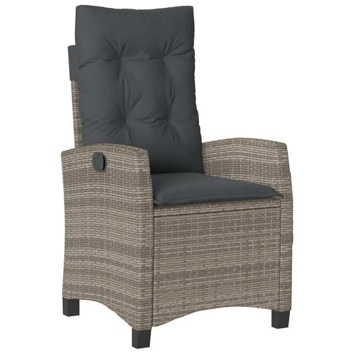 Set Mobilier De Grădină Cu Perne, 5 Piese, Gri, Poliratan