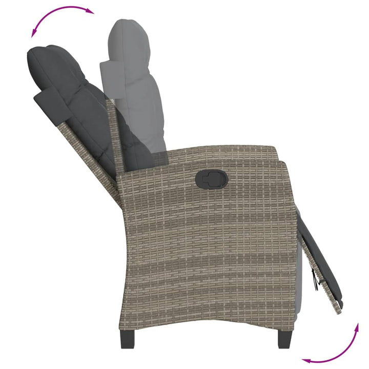 Set Mobilier De Grădină Cu Perne, 5 Piese, Gri, Poliratan