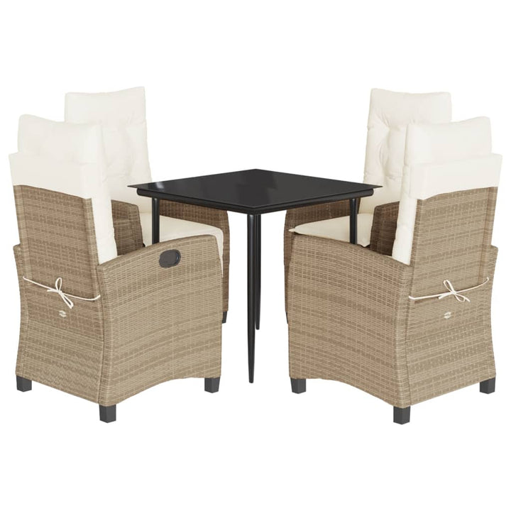 Set Mobilier De Grădină Cu Perne, 5 Piese, Bej, Poliratan