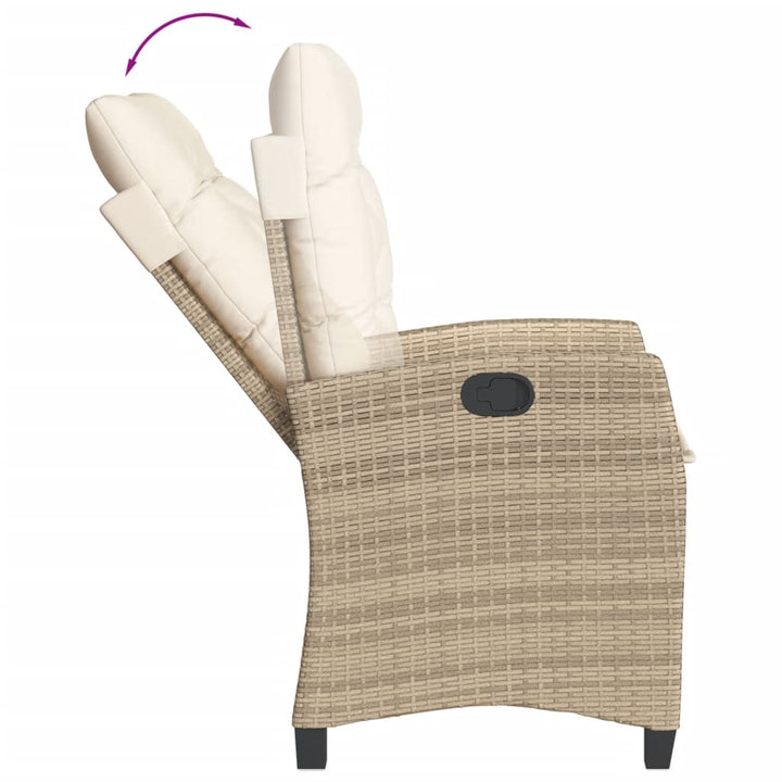 Set Mobilier De Grădină Cu Perne, 3 Piese, Bej, Poliratan