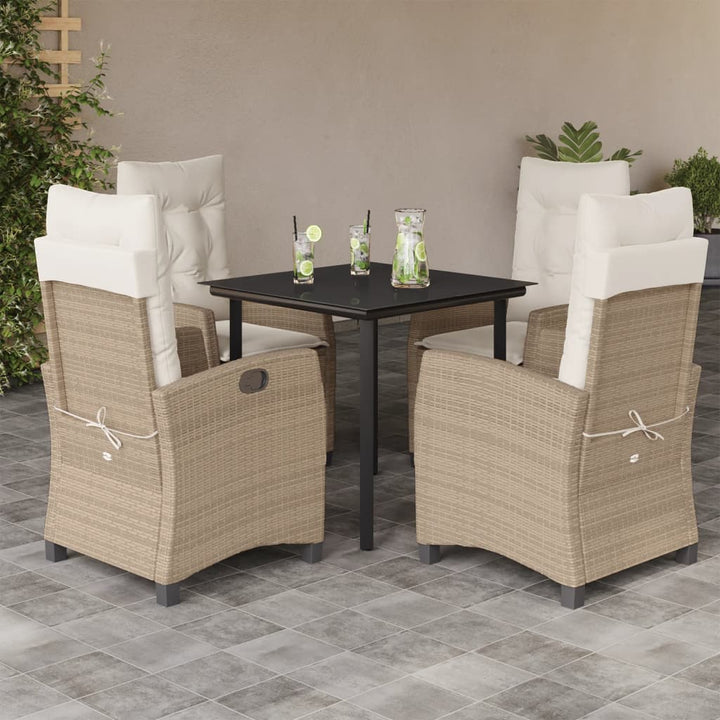 Set Mobilier De Grădină Cu Perne, 3 Piese, Bej, Poliratan