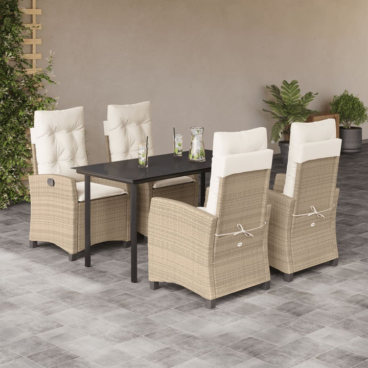 Set Mobilier De Grădină Cu Perne, 3 Piese, Bej, Poliratan