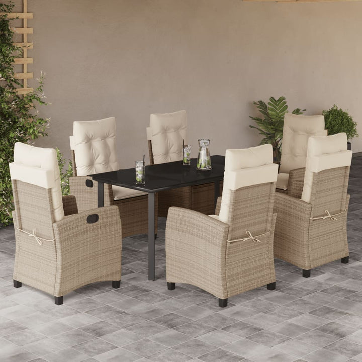 Set Mobilier De Grădină Cu Perne, 3 Piese, Bej, Poliratan