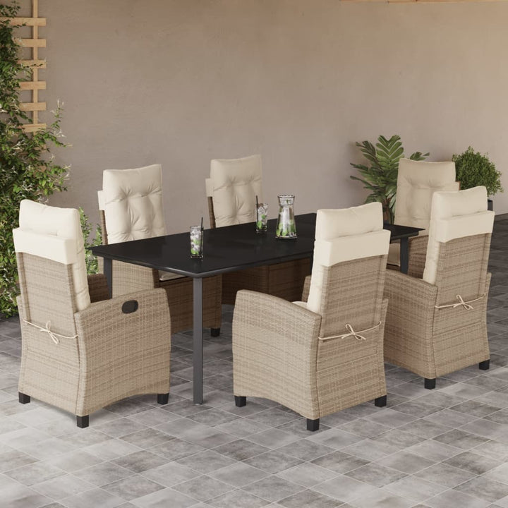 Set Mobilier De Grădină Cu Perne, 3 Piese, Bej, Poliratan