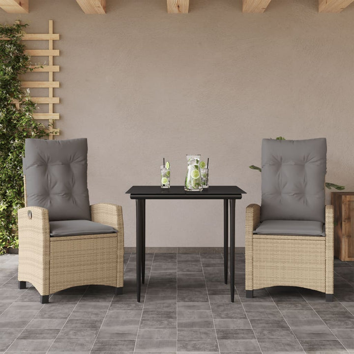 Set Mobilier Pentru Grădină, 5 Piese, Cu Perne, Bej, Poliratan