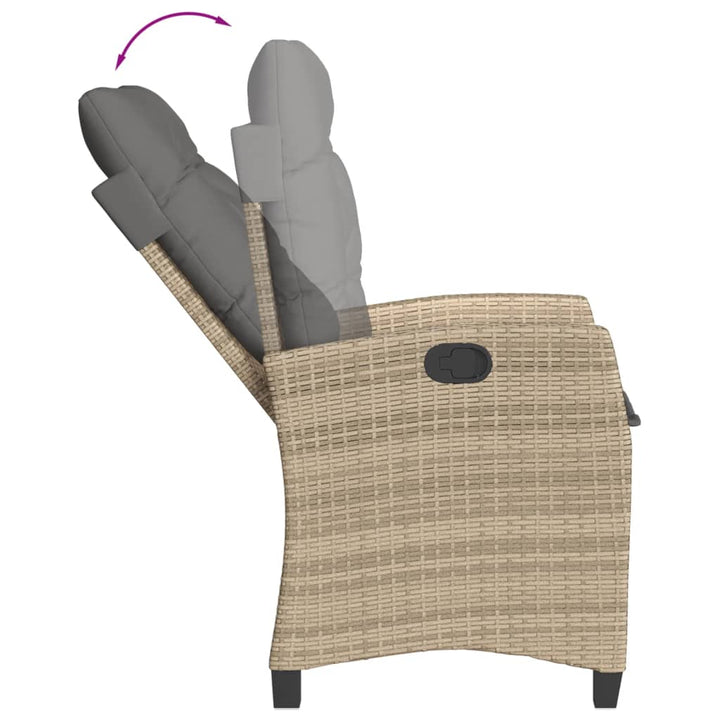 Set Mobilier Pentru Grădină, 5 Piese, Cu Perne, Bej, Poliratan