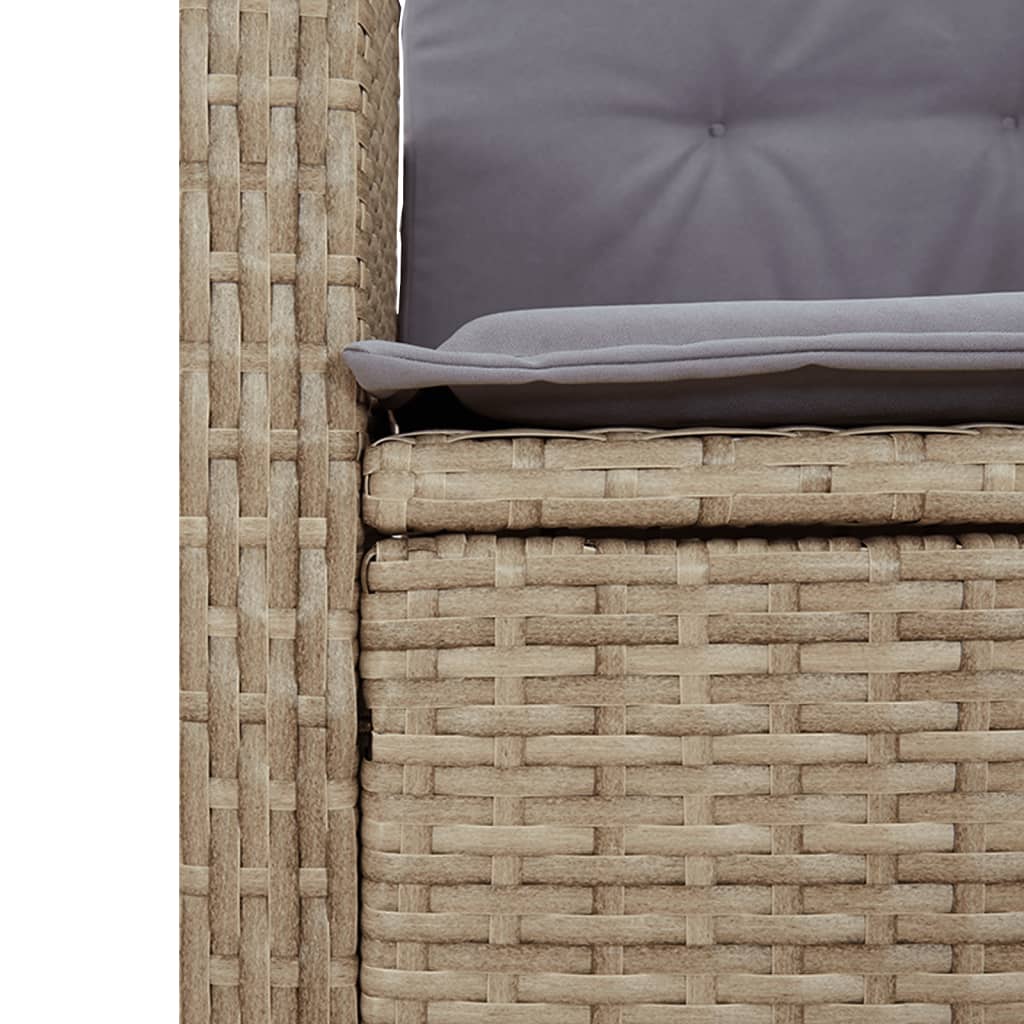 Set Mobilier Pentru Grădină, 5 Piese, Cu Perne, Bej, Poliratan