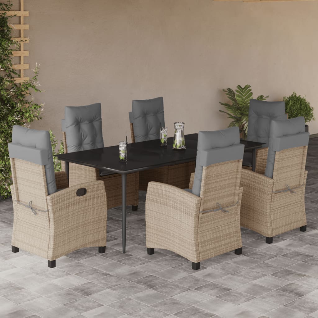 Set Mobilier Pentru Grădină, 5 Piese, Cu Perne, Bej, Poliratan