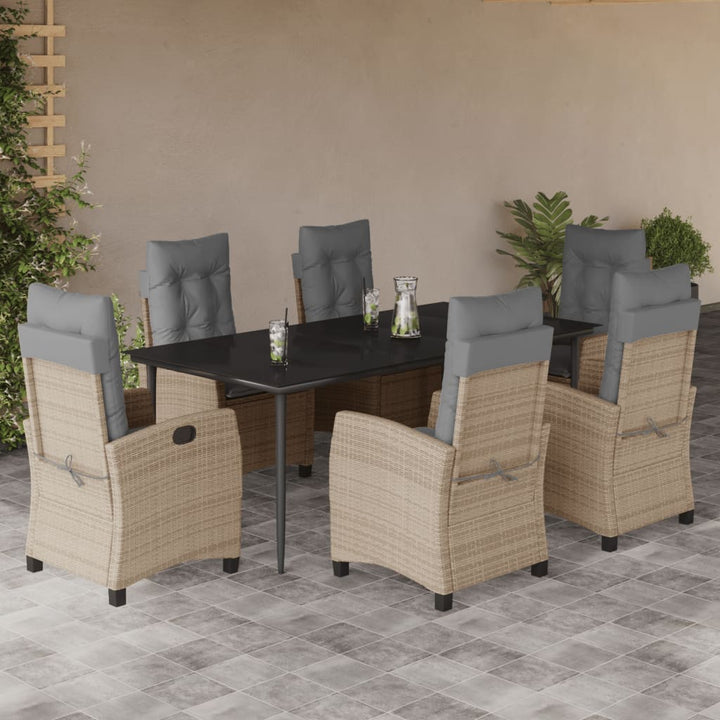 Set Mobilier Pentru Grădină, 5 Piese, Cu Perne, Bej, Poliratan