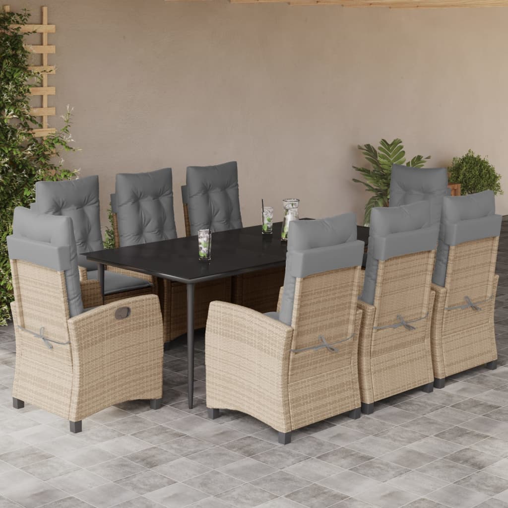 Set Mobilier Pentru Grădină, 5 Piese, Cu Perne, Bej, Poliratan