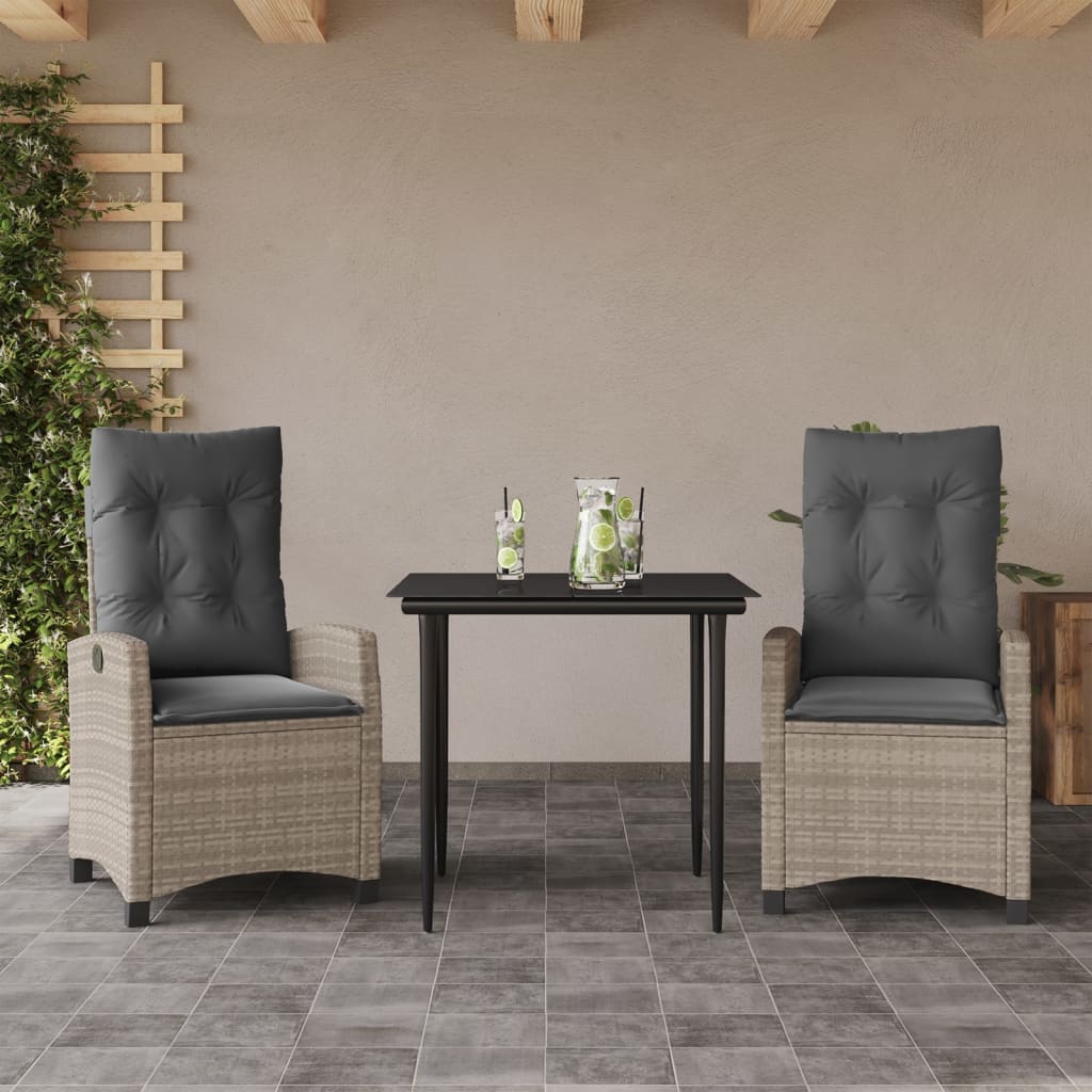 Set Mobilier De Grădină Cu Perne, 5 Piese Gri Deschis Poliratan