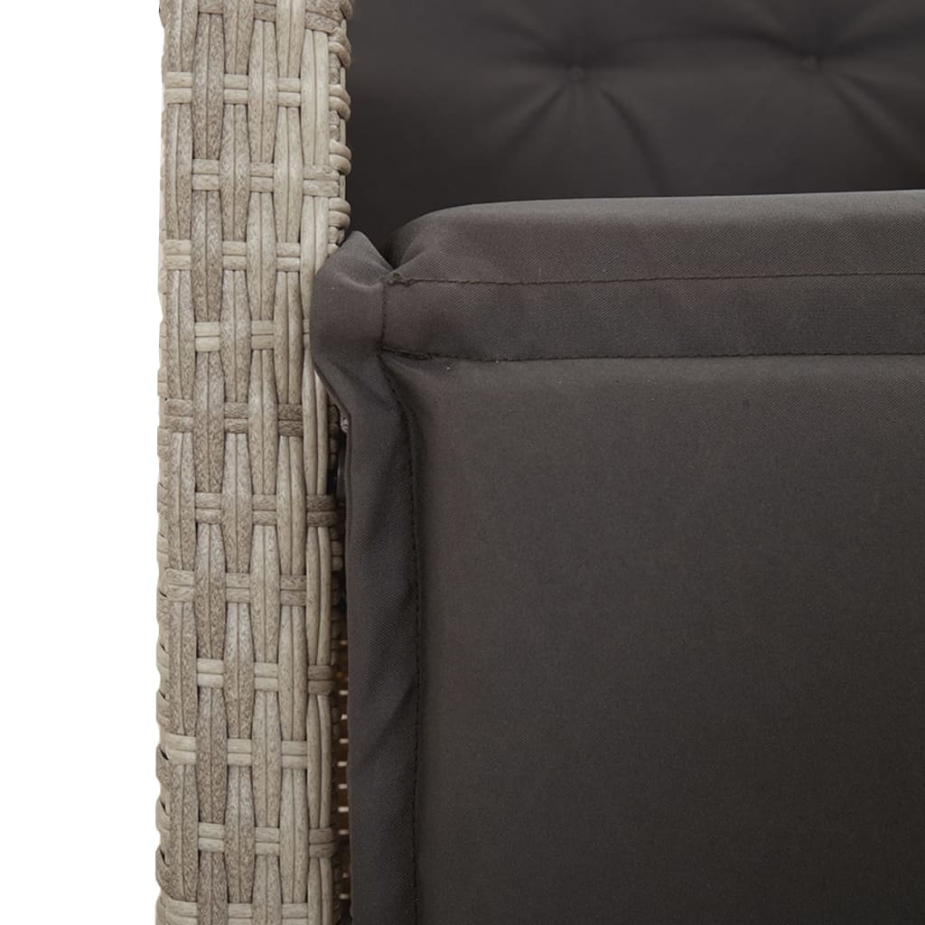 Set Mobilier De Grădină Cu Perne, 5 Piese Gri Deschis Poliratan