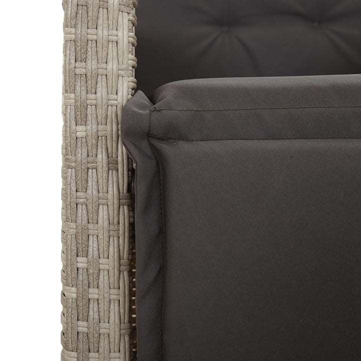 Set Mobilier De Grădină Cu Perne, 5 Piese Gri Deschis Poliratan