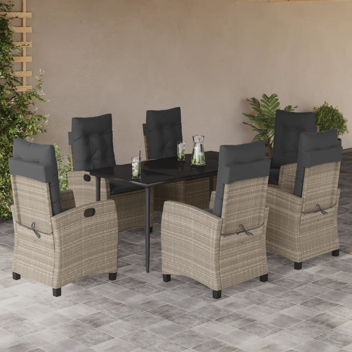 Set Mobilier De Grădină Cu Perne, 5 Piese Gri Deschis Poliratan