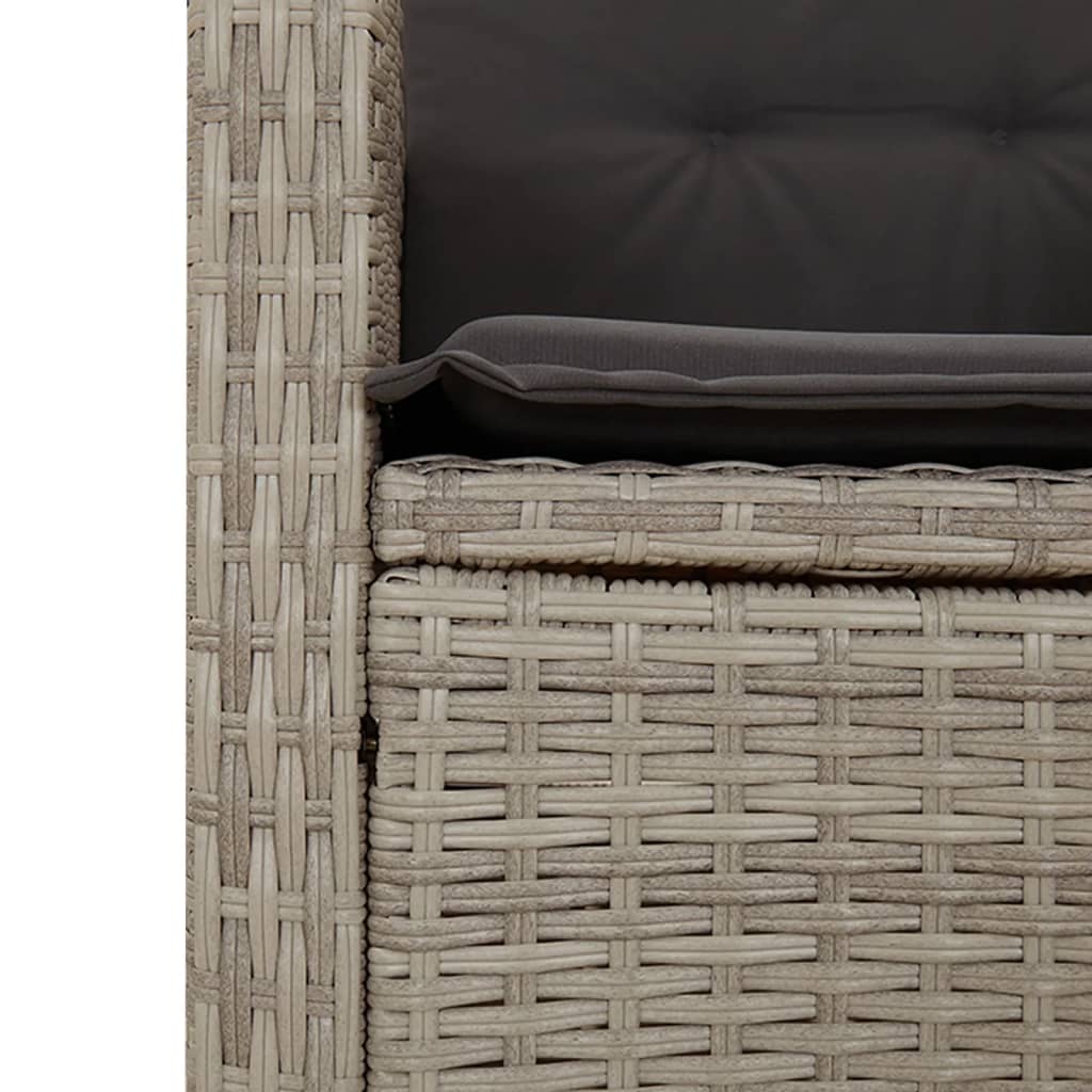 Set Mobilier De Grădină Cu Perne, 3 Piese,Gri Deschis,Poliratan