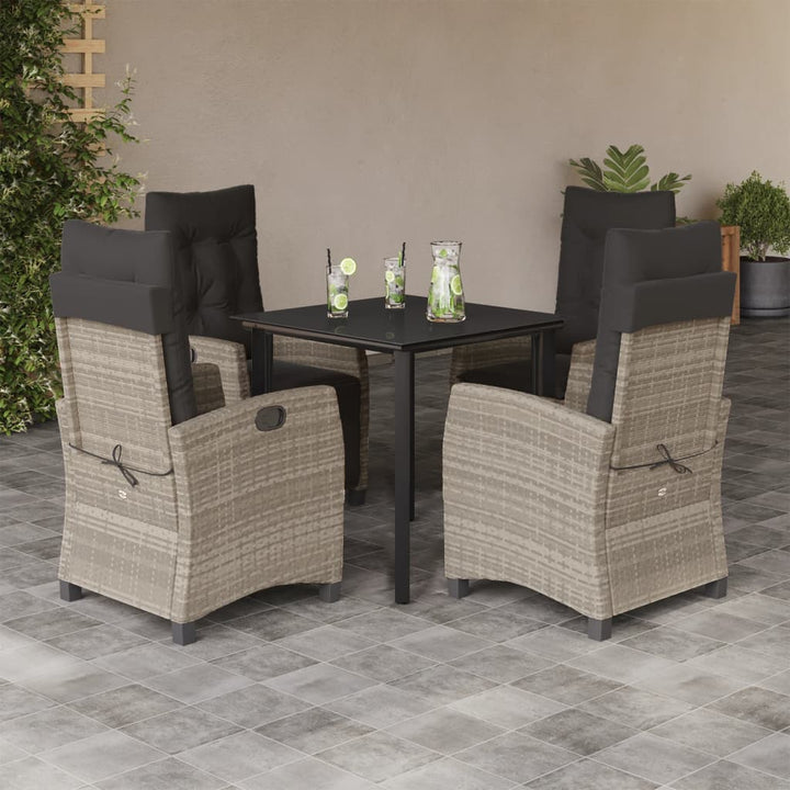 Set Mobilier De Grădină Cu Perne, 3 Piese,Gri Deschis,Poliratan