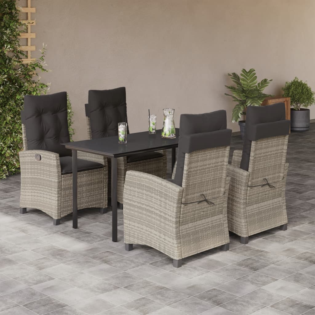 Set Mobilier De Grădină Cu Perne, 3 Piese,Gri Deschis,Poliratan