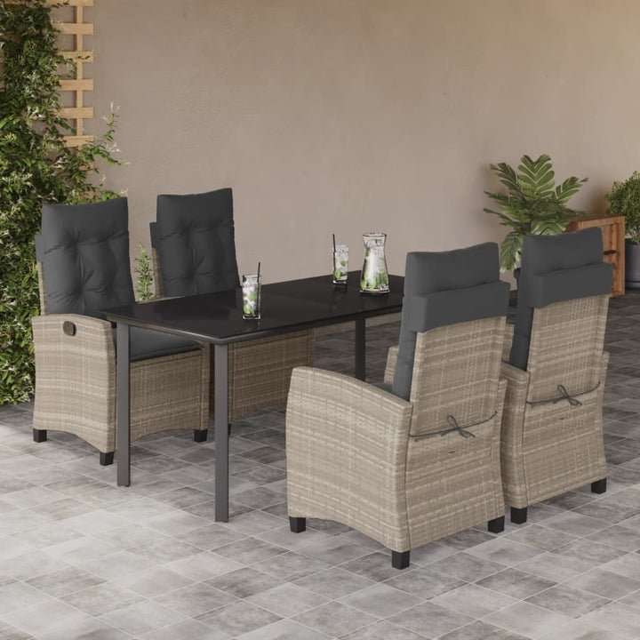 Set Mobilier De Grădină Cu Perne, 3 Piese,Gri Deschis,Poliratan