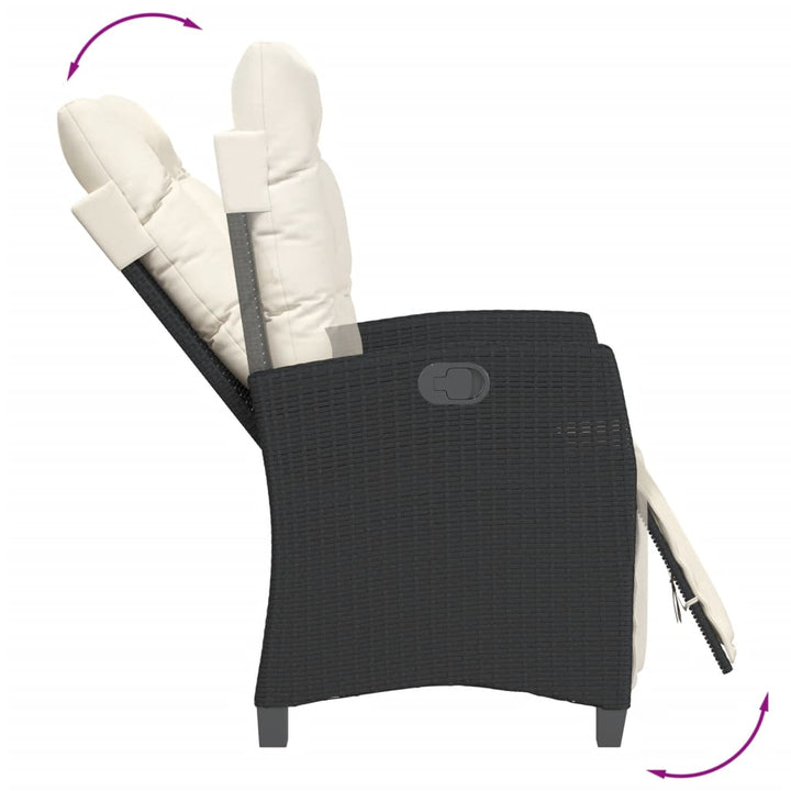 Set Mobilier De Grădină Cu Perne, 7 Piese, Negru, Poliratan