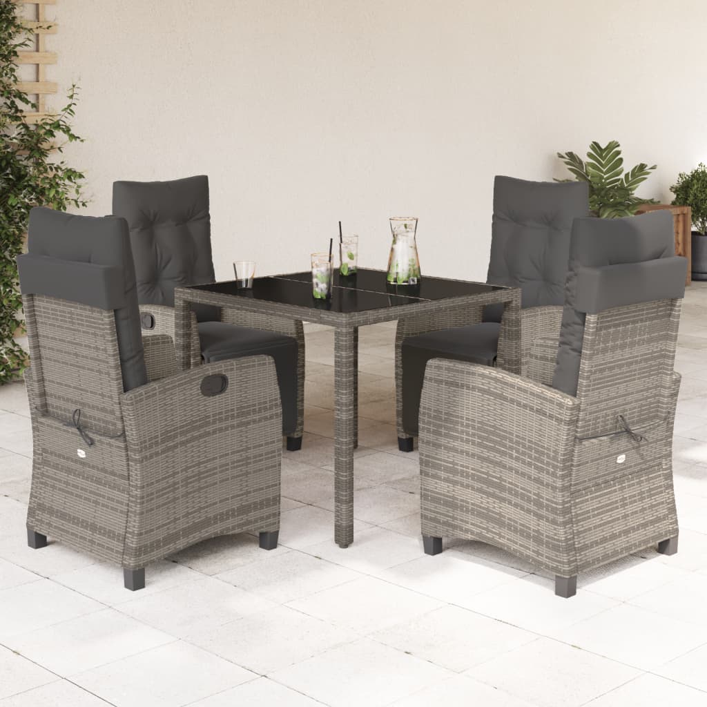 Set Mobilier De Grădină Cu Perne, 7 Piese, Negru, Poliratan