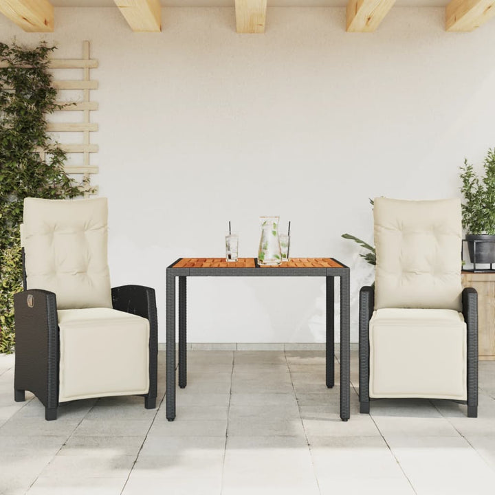 Set Mobilier De Grădină Cu Perne, 5 Piese, Negru, Poliratan