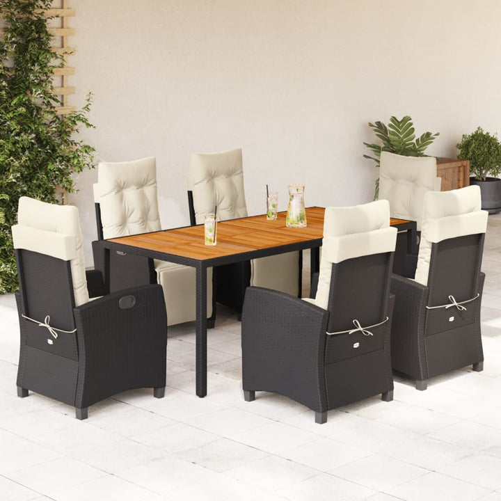 Set Mobilier De Grădină Cu Perne, 5 Piese, Negru, Poliratan