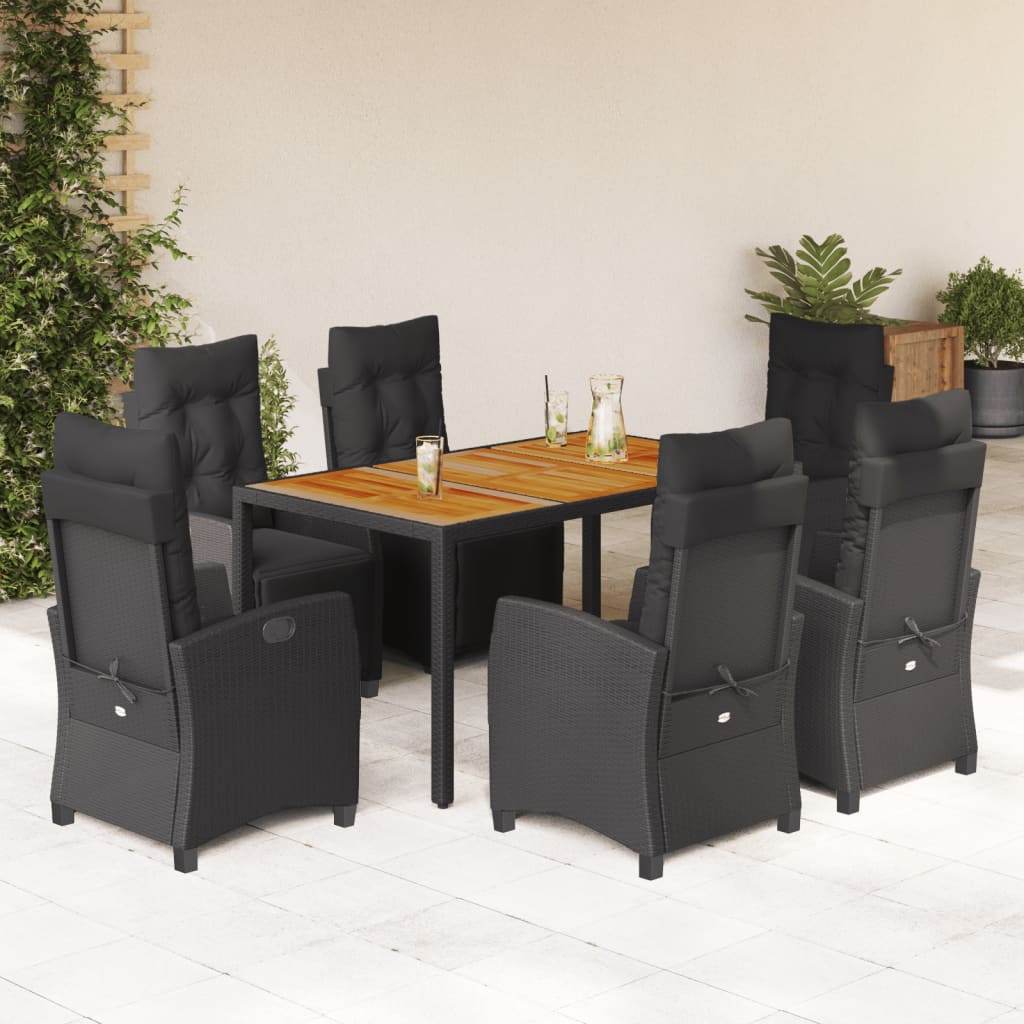 Set Mobilier De Grădină Cu Perne, 5 Piese, Negru, Poliratan