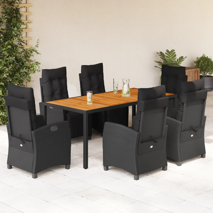 Set Mobilier De Grădină Cu Perne, 5 Piese, Negru, Poliratan