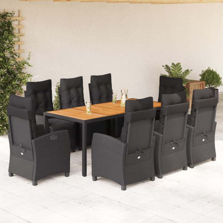 Set Mobilier De Grădină Cu Perne, 5 Piese, Negru, Poliratan
