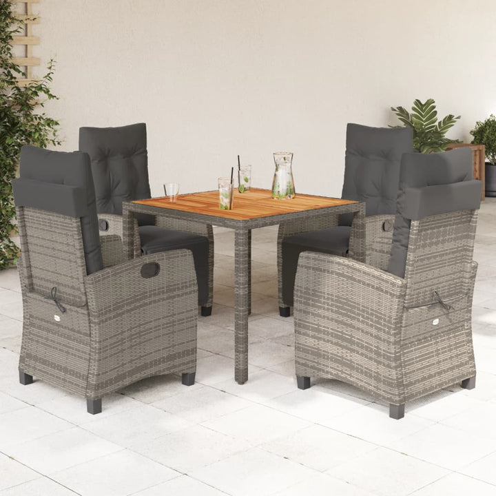 Set Mobilier De Grădină Cu Perne, 5 Piese, Negru, Poliratan