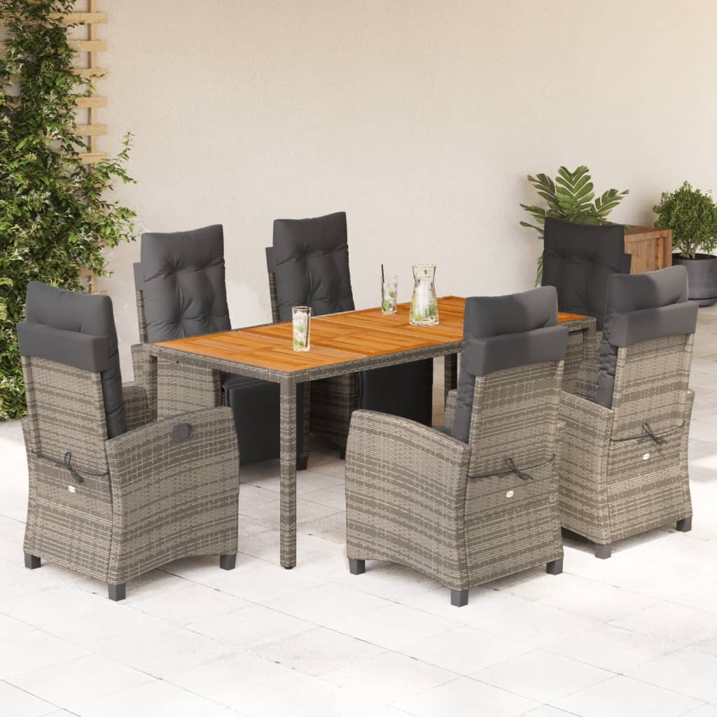 Set Mobilier De Grădină Cu Perne, 5 Piese, Negru, Poliratan