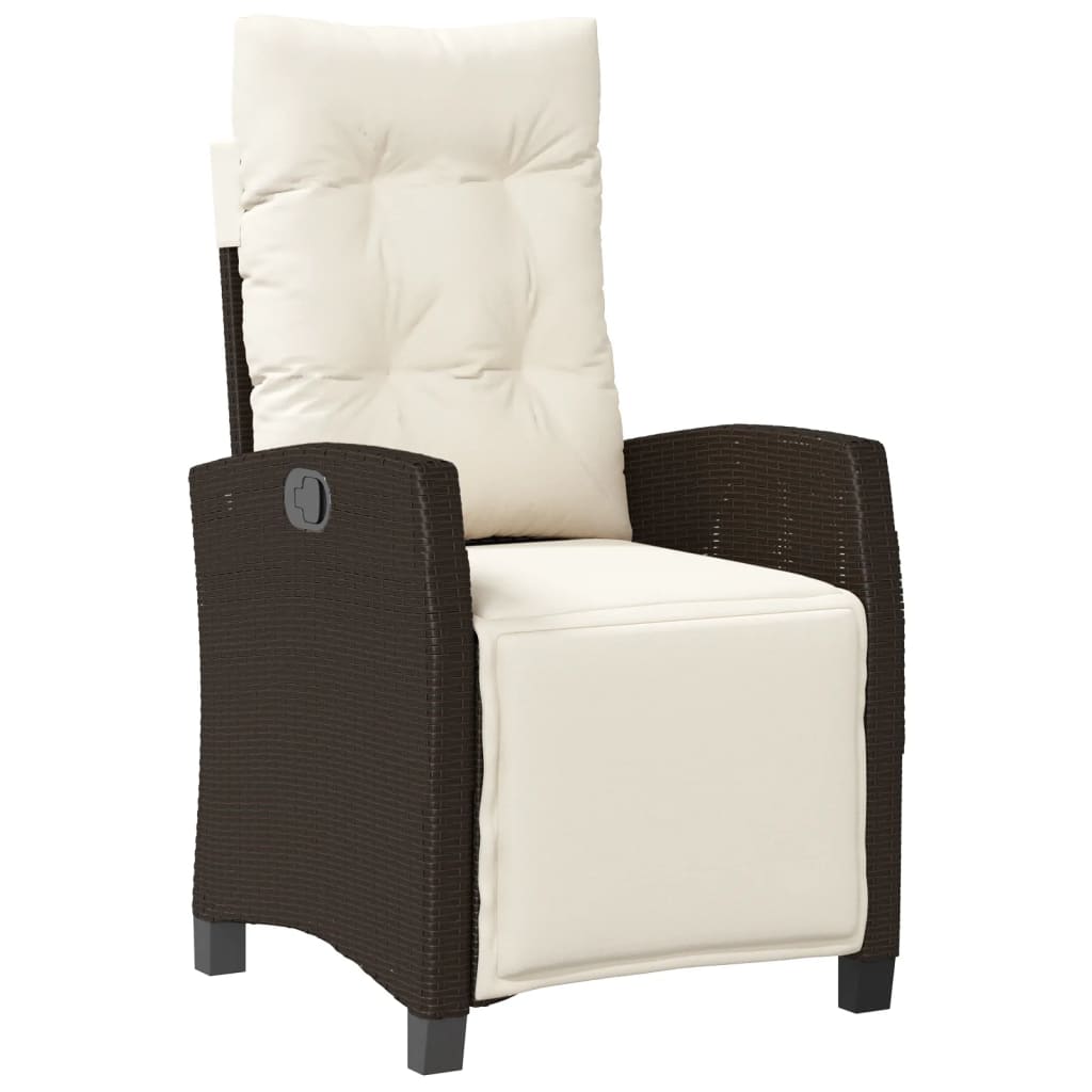 Set Mobilier De Grădină Cu Perne, 9 Piese, Maro, Poliratan