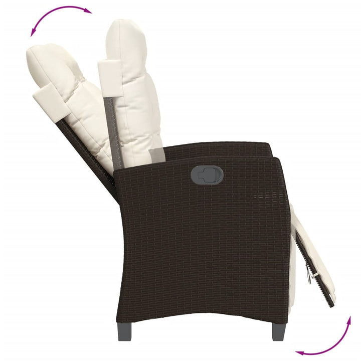 Set Mobilier De Grădină Cu Perne, 9 Piese, Maro, Poliratan