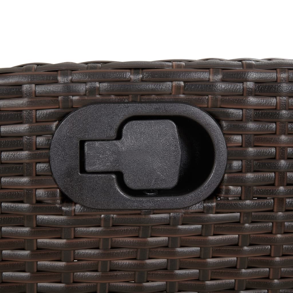 Set Mobilier De Grădină Cu Perne, 9 Piese, Maro, Poliratan